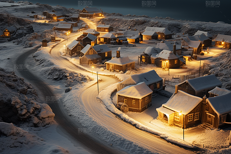 东北雪乡雪景旅游素材