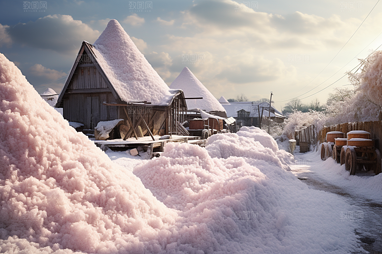 东北雪乡风光大雪素材