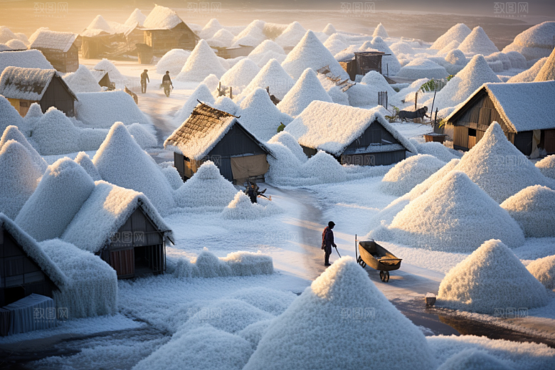 东北雪乡雪景哈尔滨素材