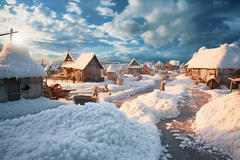 东北雪乡风光旅游素材