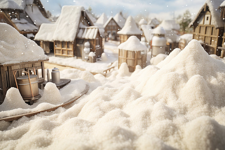 东北雪乡景区高清素材