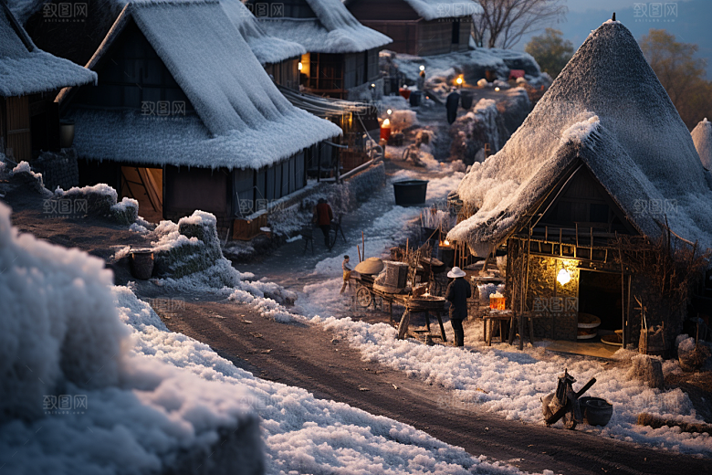 东北雪乡旅游景区素材