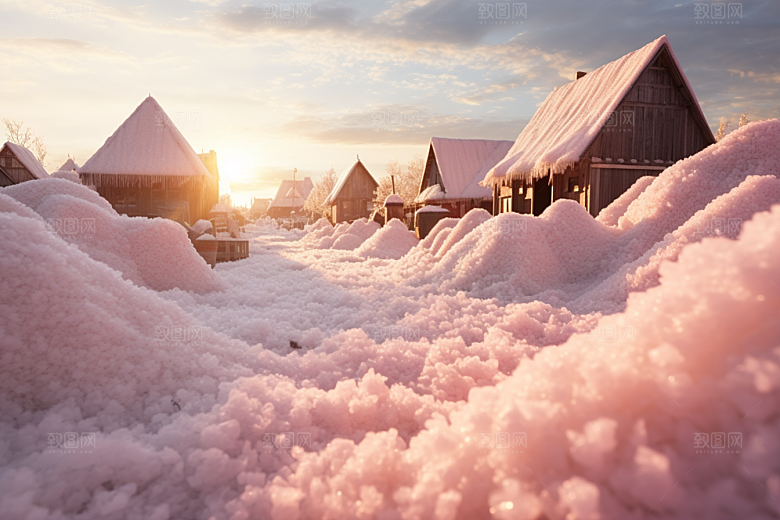 东北雪乡雪景旅游素材
