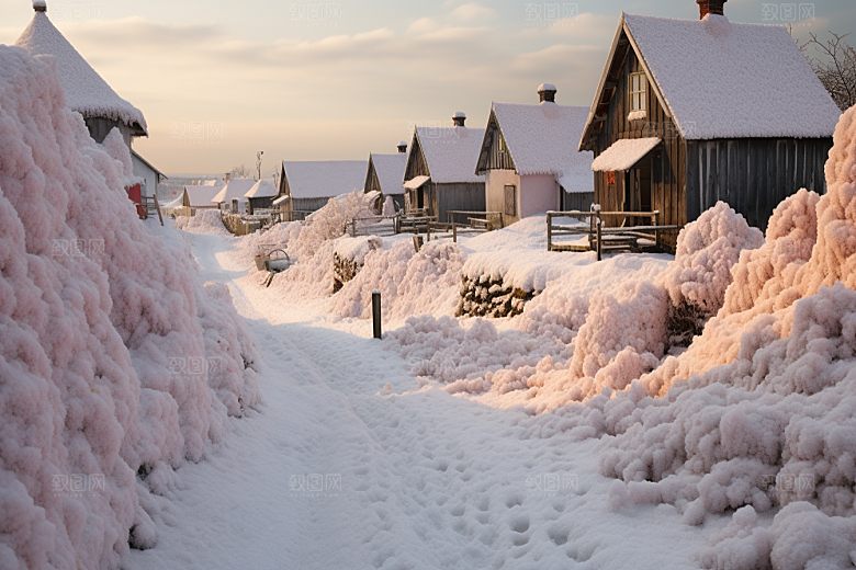 东北雪乡哈尔滨雪景素材