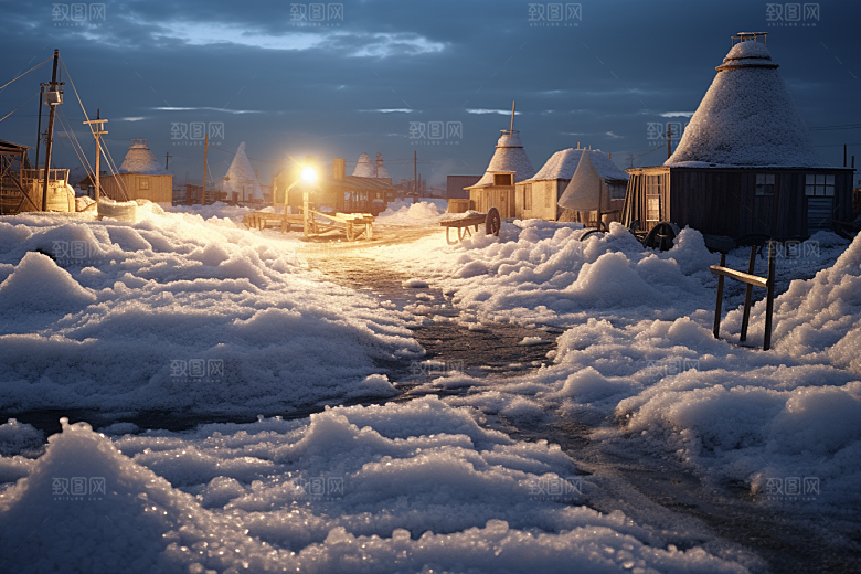 东北雪乡风光景区素材