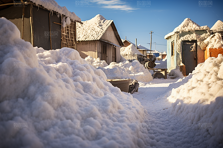 东北雪乡旅游雪景素材