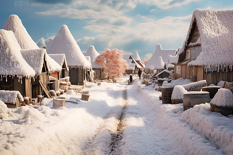 东北雪乡旅游风光素材