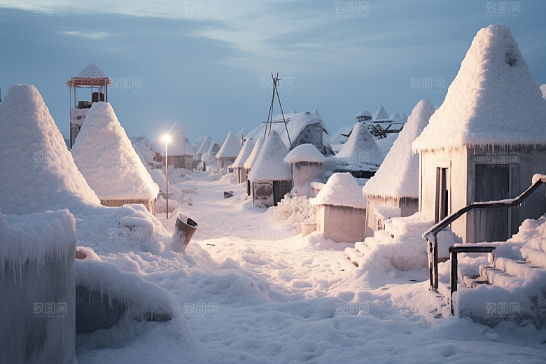 东北雪乡风光景区素材