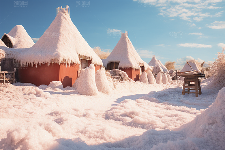东北雪乡雪景哈尔滨素材
