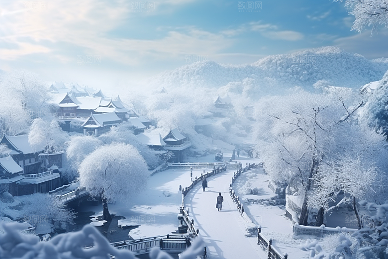 东北雪乡北方风光素材