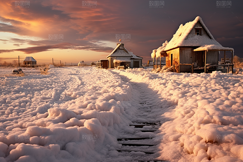 东北雪乡高清大雪素材