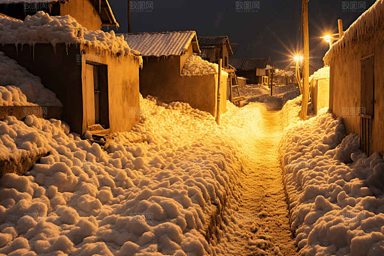 东北雪乡景区大雪素材