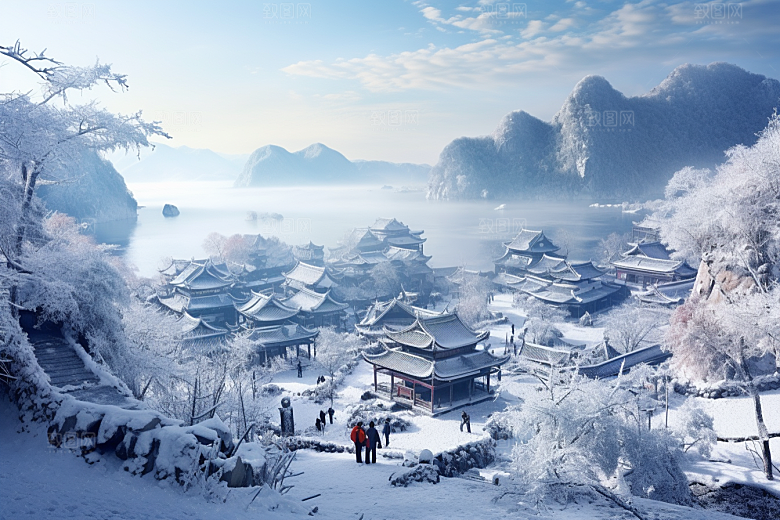 东北雪乡北方大雪素材