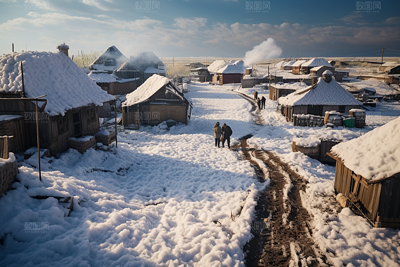 东北雪乡风光旅游素材