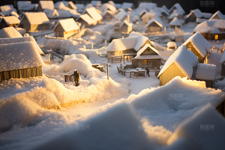东北雪乡风光旅游素材