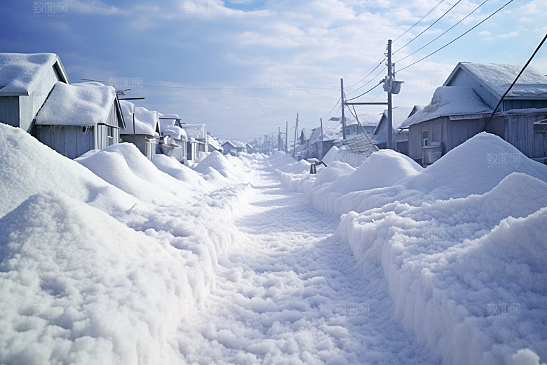 东北雪乡风光大雪素材
