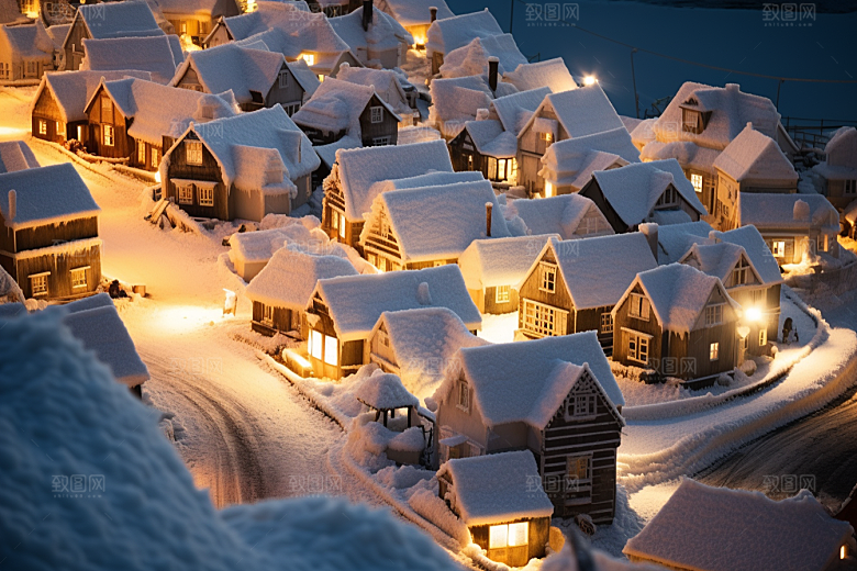 东北雪乡大雪景区素材