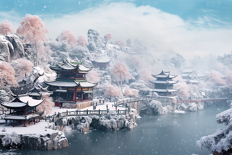 东北雪乡景区哈尔滨素材
