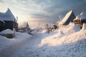 东北雪乡北方雪景素材