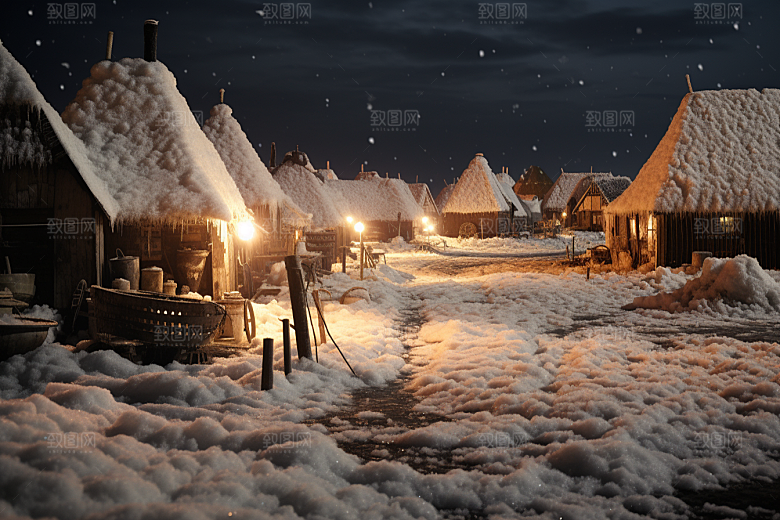 东北雪乡北方雪景素材