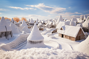 东北雪乡旅游雪景素材