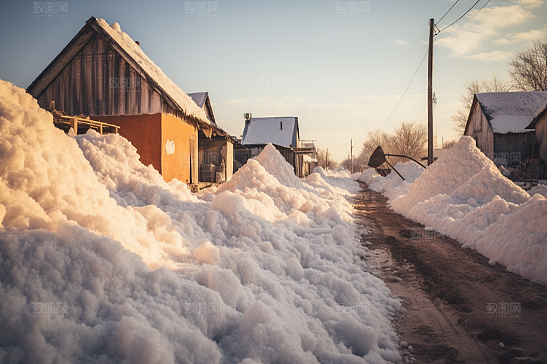 东北雪乡雪景高清素材