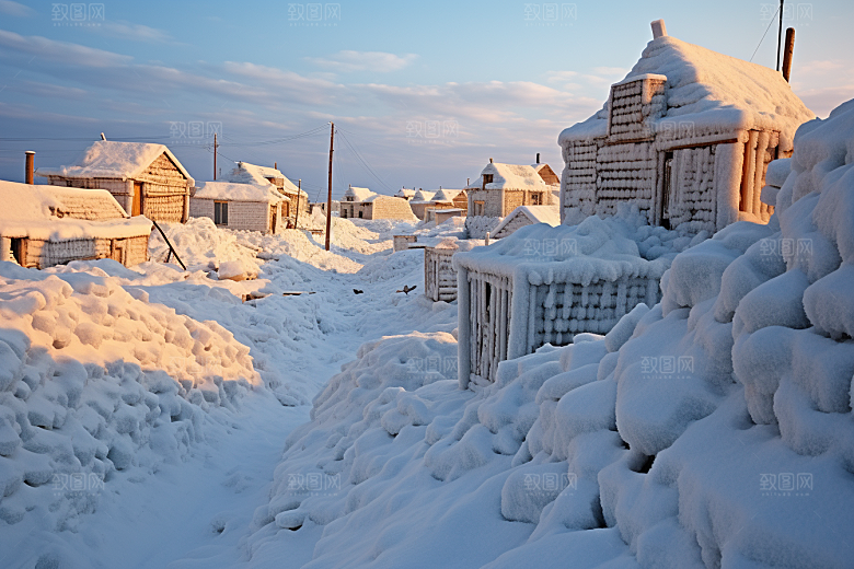 东北雪乡北方雪景素材