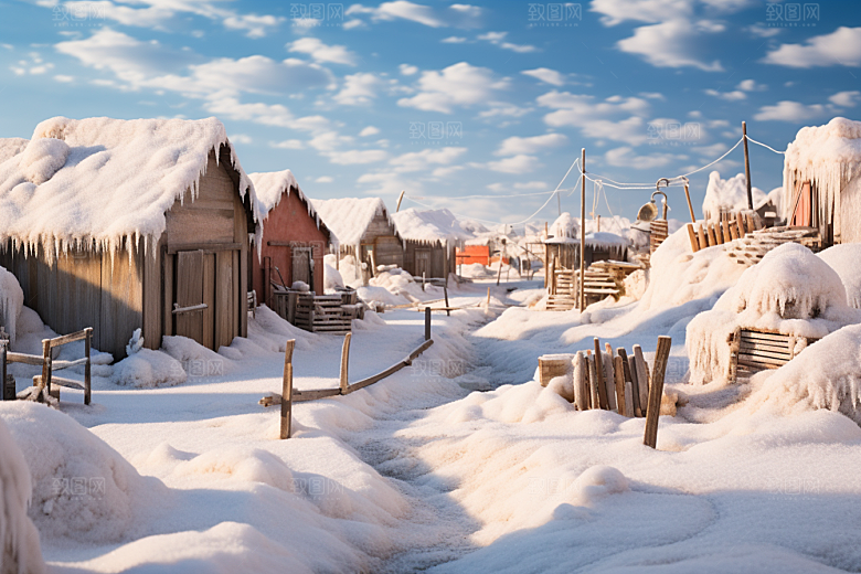 东北雪乡旅游雪景素材