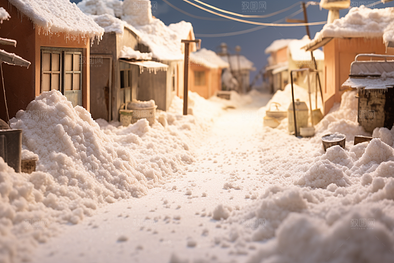 东北雪乡雪景大雪素材