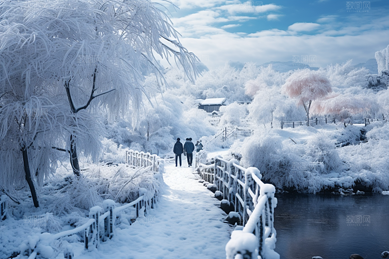 东北雪乡哈尔滨大雪素材
