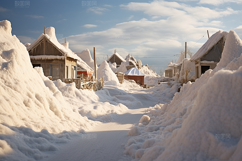 东北雪乡雪景高清素材