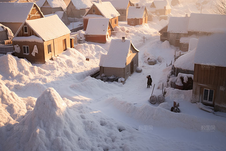 东北雪乡雪景高清素材