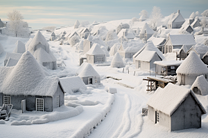 东北雪乡旅游景区素材