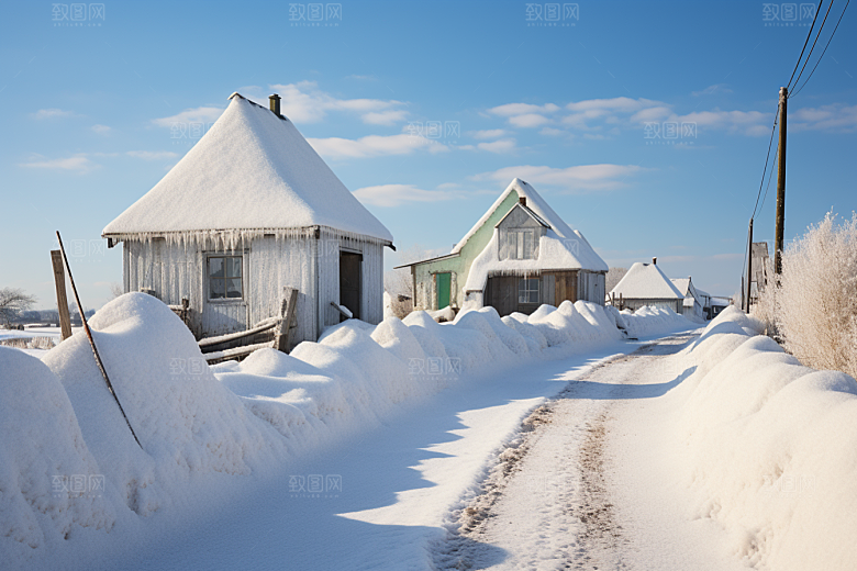 东北雪乡大雪高清素材