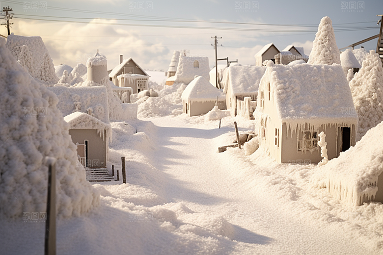 东北雪乡景区风光素材