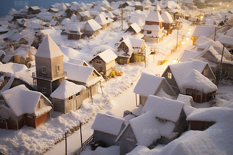 东北雪乡高清北方素材