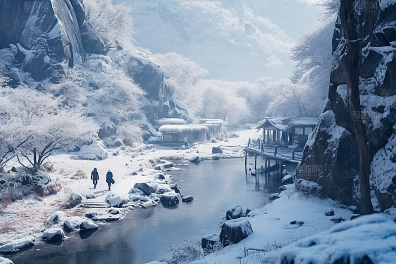 东北雪乡哈尔滨雪景素材