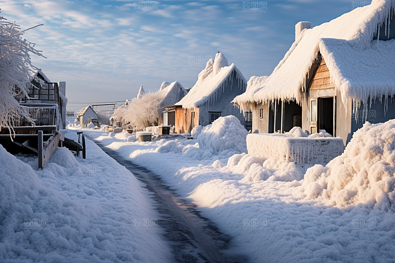 东北雪乡高清雪景素材