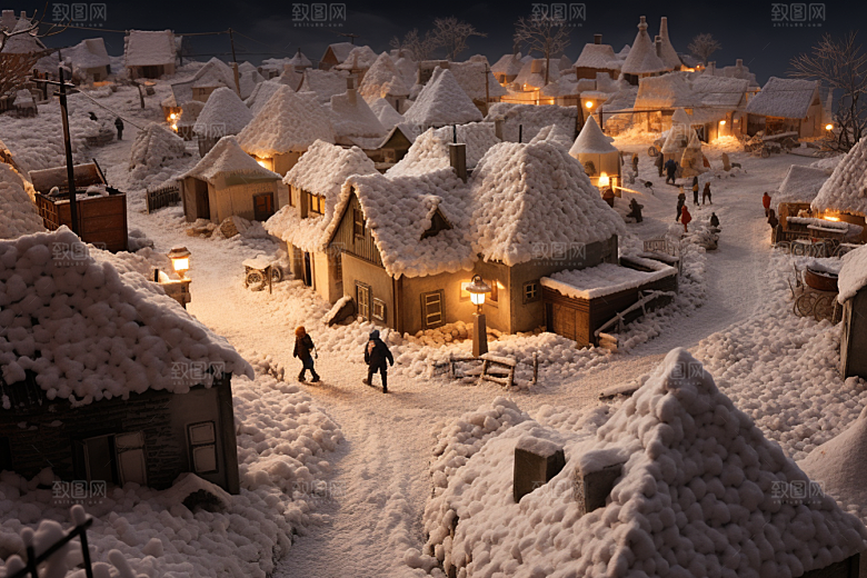 东北雪乡大雪旅游素材