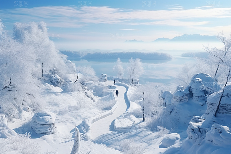 东北雪乡景区北方素材