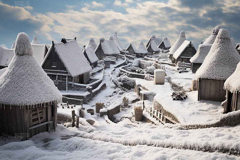 东北雪乡大雪景区素材