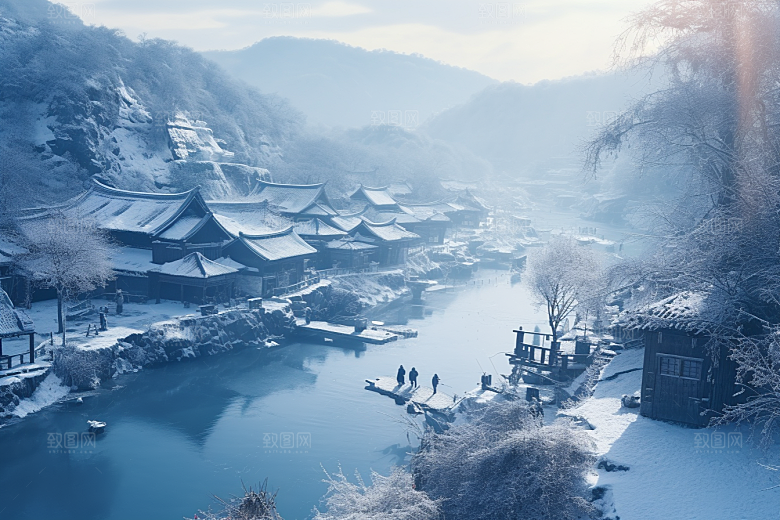 东北雪乡北方大雪素材