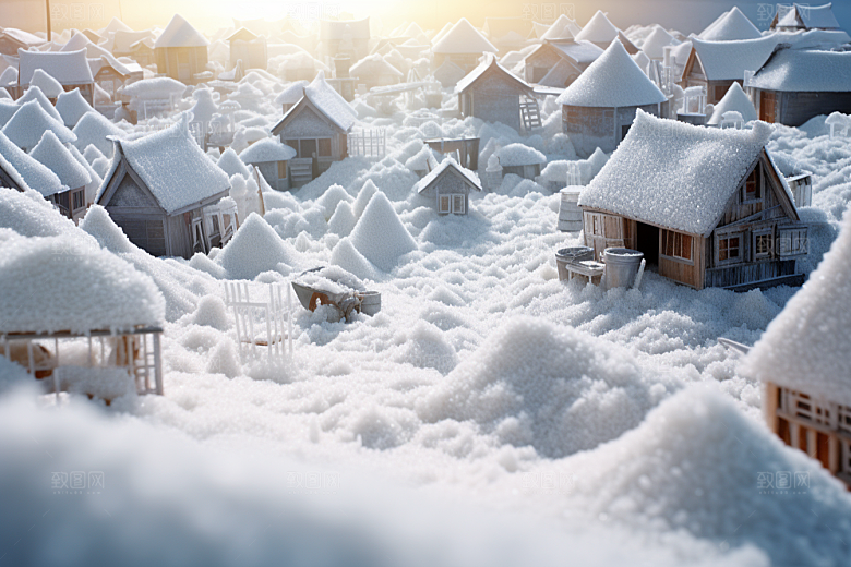 东北雪乡风光景区素材