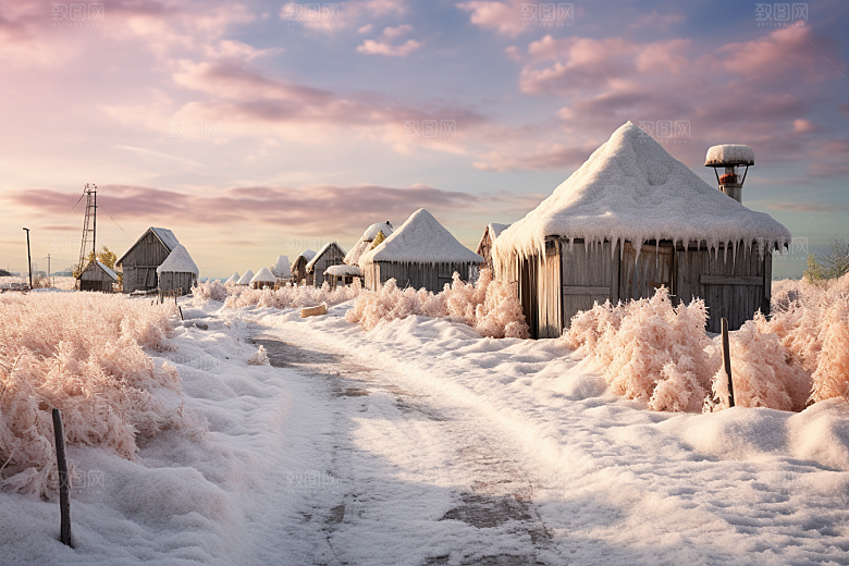 东北雪乡大雪旅游素材