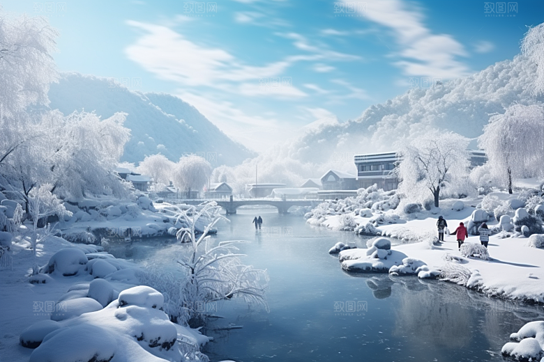 东北雪乡哈尔滨高清素材