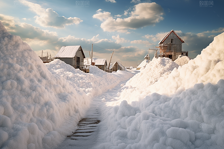 东北雪乡大雪风光素材