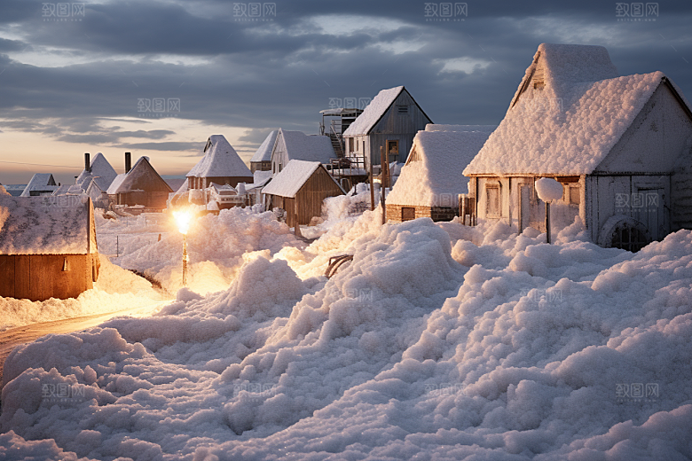 东北雪乡景区北方素材