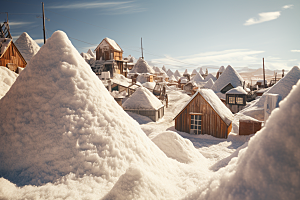 东北雪乡风光雪景素材