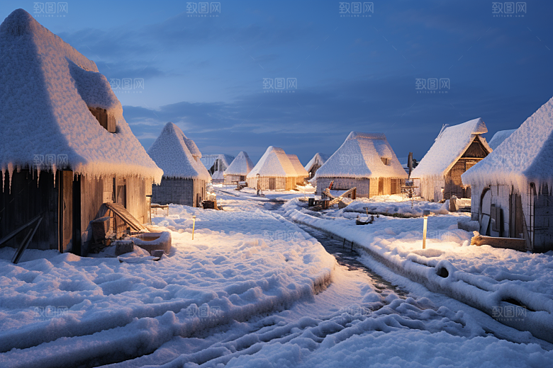 东北雪乡景区风光素材