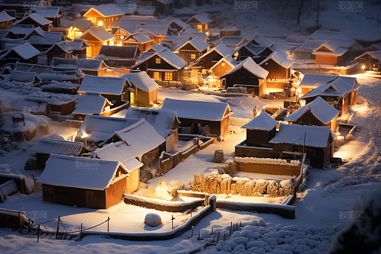 东北雪乡高清大雪素材
